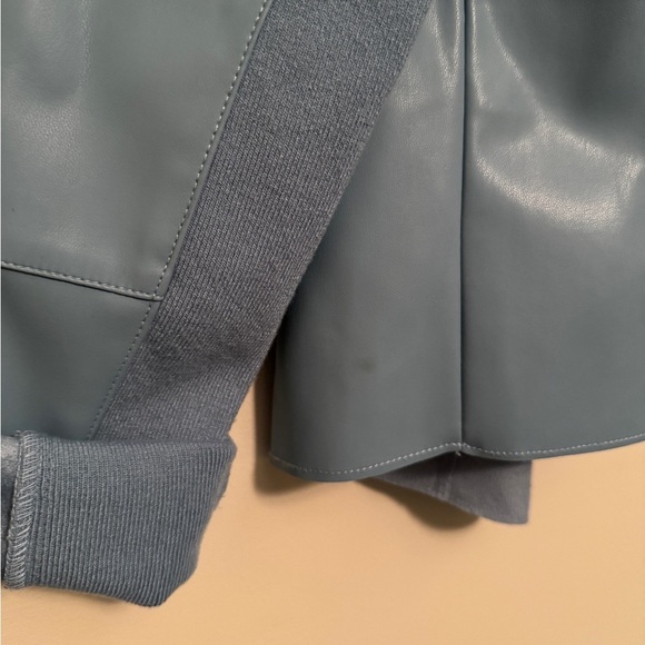 Bagatelle Blue Faux Leather/Suede Jacket- Fall Jacket - Picture 6 of 8